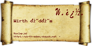Wirth Ádám névjegykártya